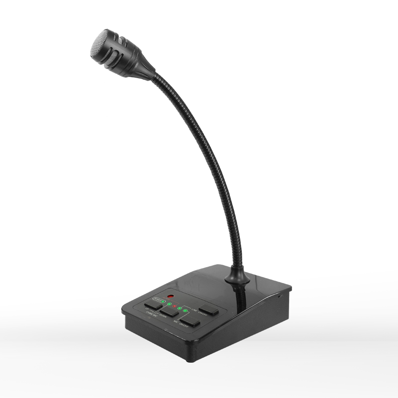 A microphone mounted on a stand, with its cable clearly visible, indicating that it is ready for recording or broadcasting activities.