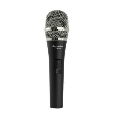 A black microphone sits against a clean white background, emphasizing its sleek, streamlined design.